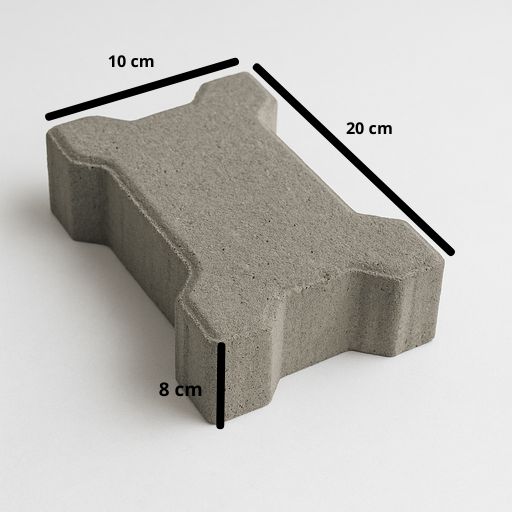 Piso Intertravado (Paver) 10x20x8cm